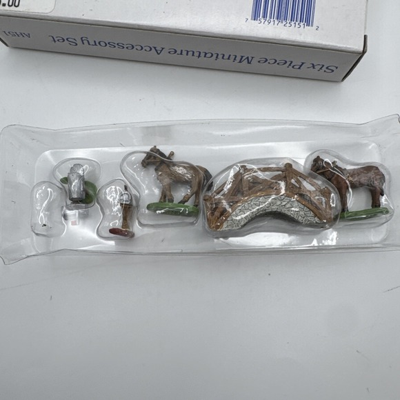 Liberty Falls Miniature Figurines Accessory Set Vtg‎ 90s Horses Mailboxes Bridge - Picture 10 of 11